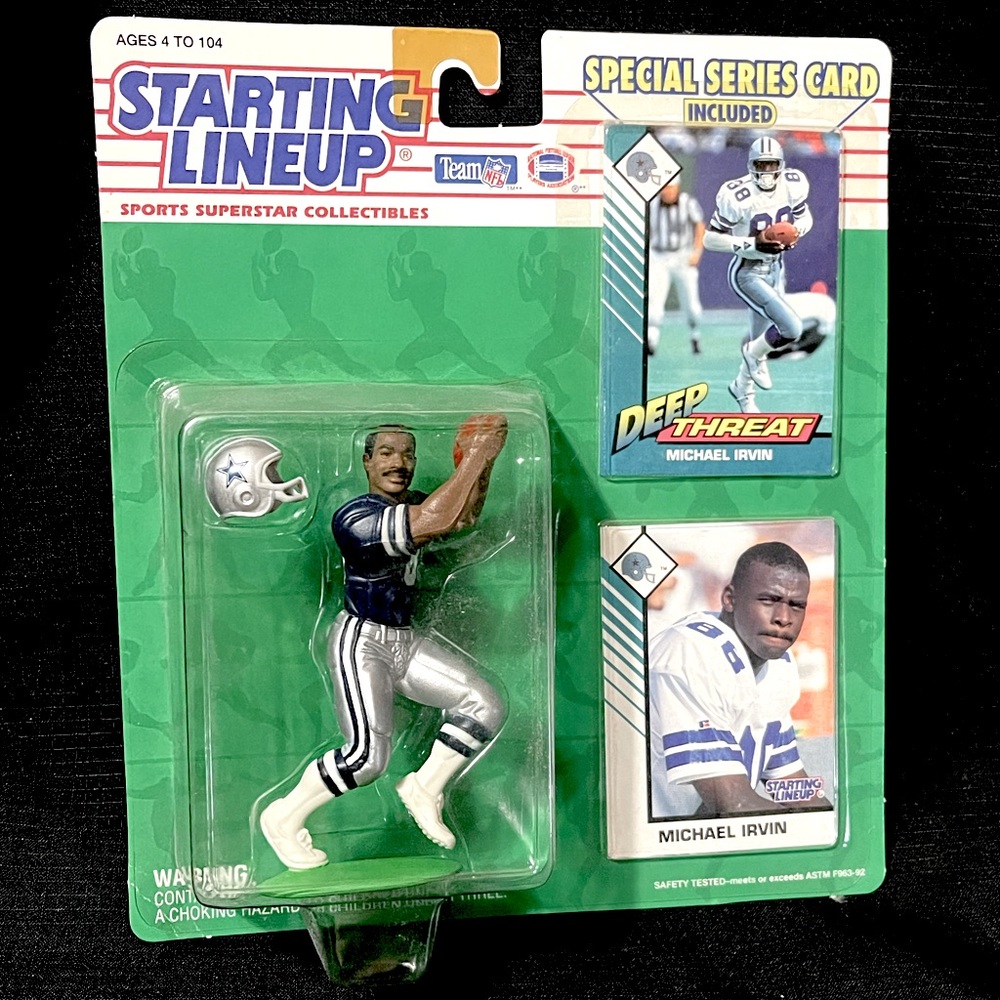 1993 Starting Lineup MICHAEL IRVIN Dallas Cowboys Figure + Exclusive Cards